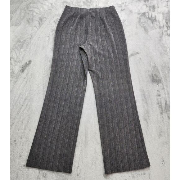 East 5th Pants Womens 6 Gray Striped Tweed High Rise Side Zip Wide Leg Trousers - Picture 3 of 11